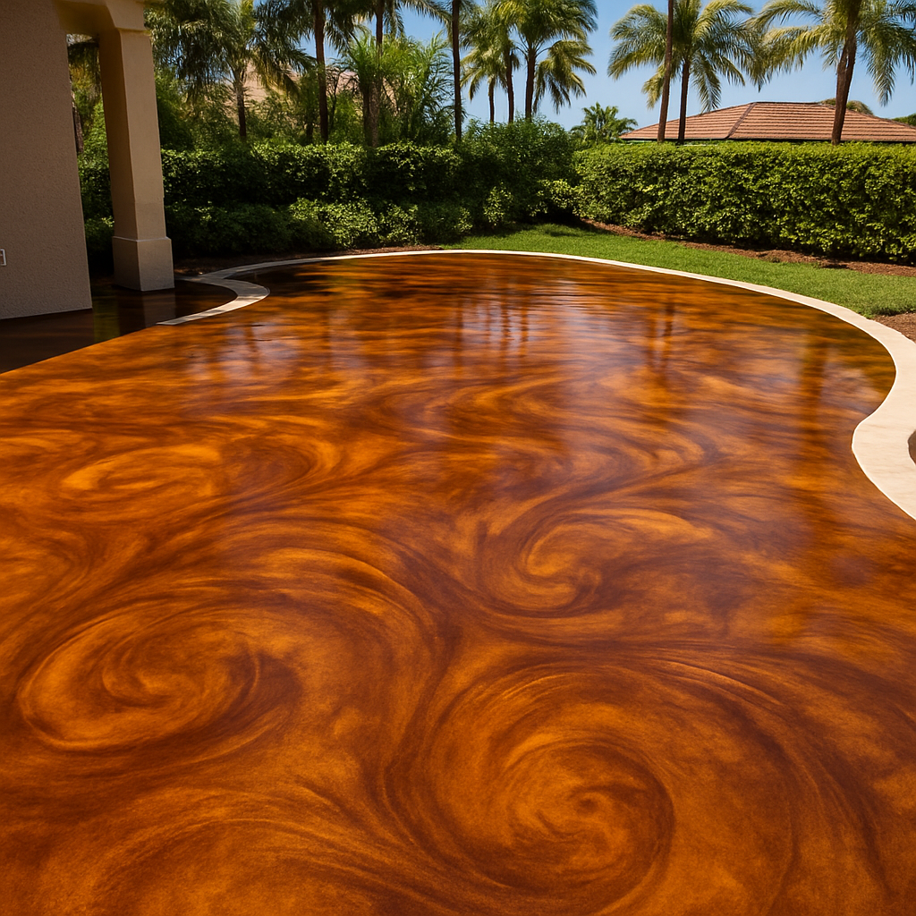 Finished decorative concrete surface at a Lakeland, FL home