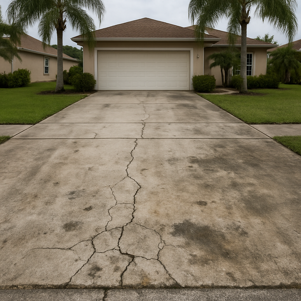 Concrete Driveway Leveling in Auburndale, Florida