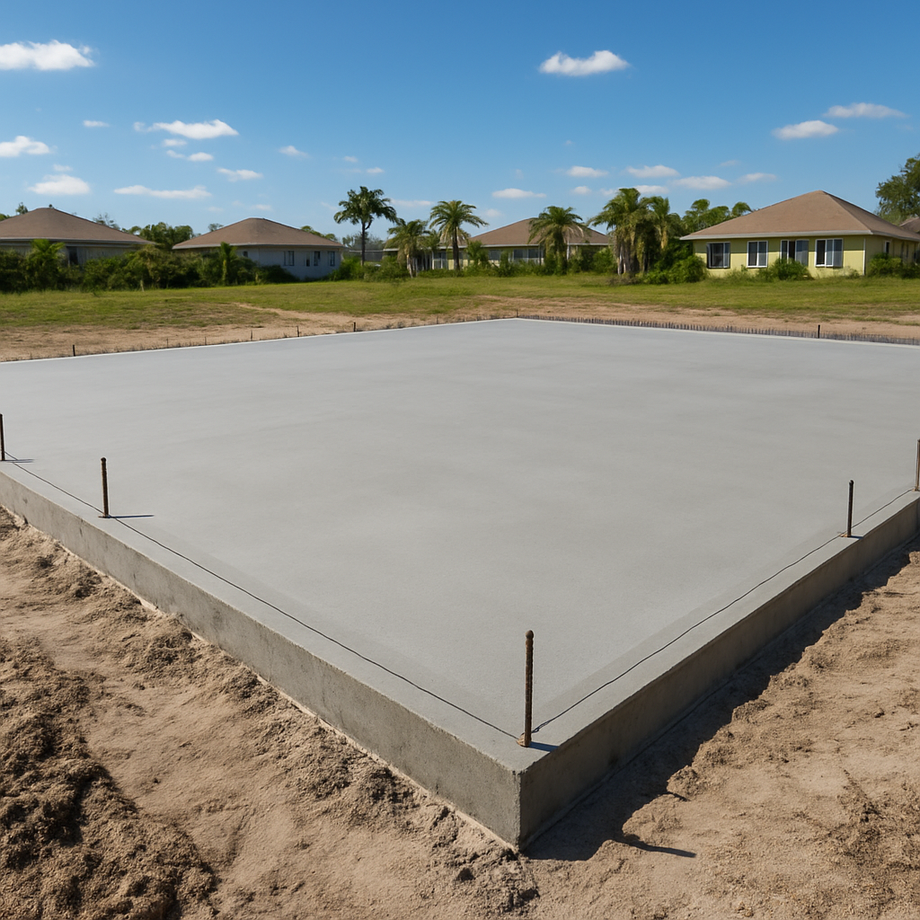 Concrete crew working on a foundation repair job in Lakeland, FL