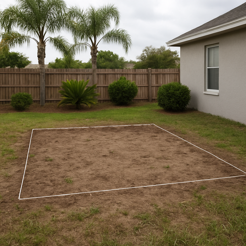 Patio Paving in Lakeland, FL before the work was done