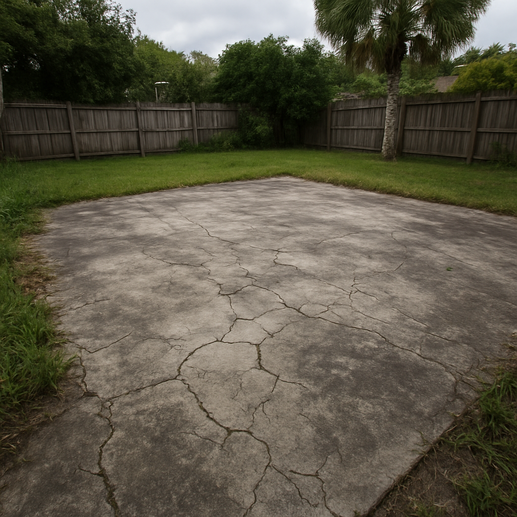 Patio Paving in Lakeland, FL before the work was done