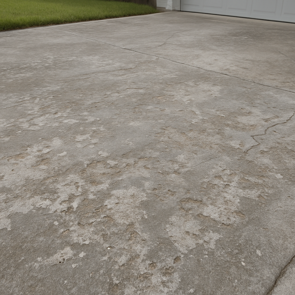 Damaged concrete before resurfacing