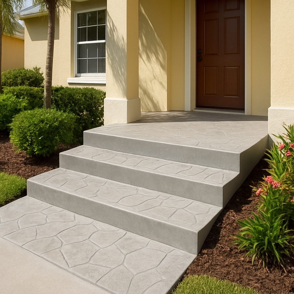 Beautiful new decorative concrete steps