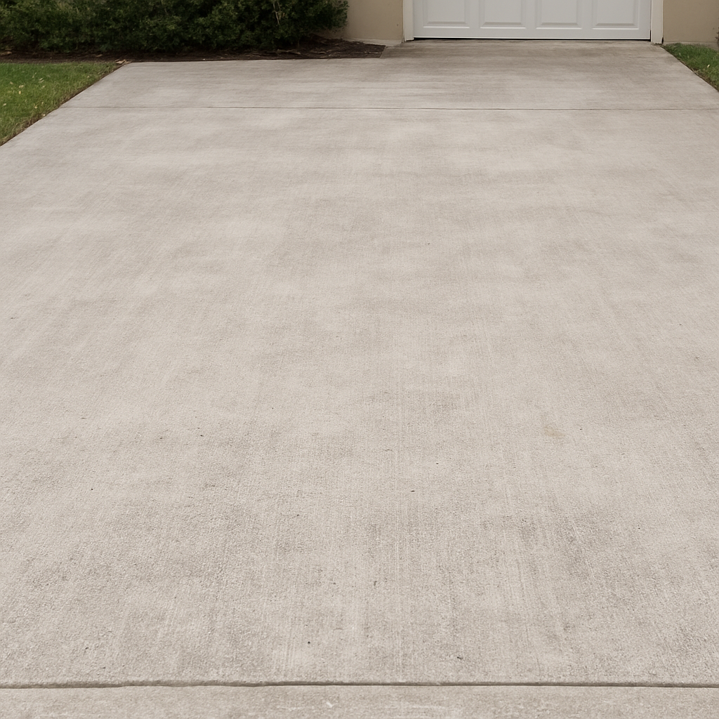 Plain gray concrete before stamping